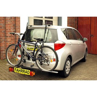 Paulchen Fahrradhecktrger - Toyota Verso S (Mini Van) ab 11/2010-12/2015 - Trgersystem Tieflader - Schienensystem First Class - Montage ohne Anhngerkupplung