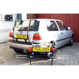 Paulchen Heckklappentrger - VW Golf III 1H ab 08/1991-07/1998 - Trgersystem Tieflader - Schienensystem First Class - Schienen sind abnehmbar (unbeladen)