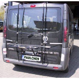 Paulchen Hecktrger - Opel Vivaro A ab (mit Heckklappe) 08/2001-09/2014 - mit optionalen Trgersystem, Schienensystem und Zubehr