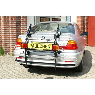 Paulchen Velotrger - BMW 3er Coupe E46  ab 04/1999- - Trgersystem Tieflader - Schienensystem First Class - Schienen sind anklappbar (unbeladen)